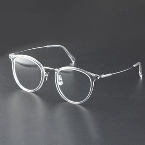 Japanese Handmade Round Optical Glasses Frame Men Acetate Prescription Eyeglasses Women Pure Titanium Myopia Spectacles Fashion