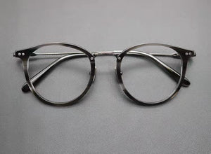 Japanese Handmade Round Optical Glasses Frame Men Acetate Prescription Eyeglasses Women Pure Titanium Myopia Spectacles Fashion