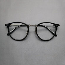 Carica l&#39;immagine nel visualizzatore di Gallery, Japanese Handmade Round Optical Glasses Frame Men Acetate Prescription Eyeglasses Women Pure Titanium Myopia Spectacles Fashion