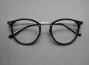 Japanese Handmade Round Optical Glasses Frame Men Acetate Prescription Eyeglasses Women Pure Titanium Myopia Spectacles Fashion