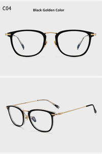 Japanese Handmade Square Titanium Ultra-light Myopia Eyeglasses For Men Women Retro Prescription Blueblocking Glasses Frame