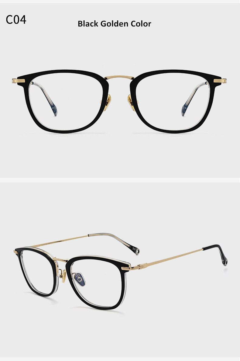 Japanese Handmade Square Titanium Ultra-light Myopia Eyeglasses For Men Women Retro Prescription Blueblocking Glasses Frame