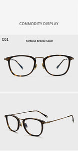 Japanese Handmade Square Titanium Ultra-light Myopia Eyeglasses For Men Women Retro Prescription Blueblocking Glasses Frame