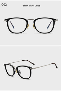 Japanese Handmade Square Titanium Ultra-light Myopia Eyeglasses For Men Women Retro Prescription Blueblocking Glasses Frame