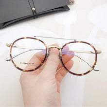 Carica l&#39;immagine nel visualizzatore di Gallery, Japanese Handmade Titanium Double Beam Round OpticsReading Eyeglasses Myopia Progressive Glasses Frame Men&#39;s Women