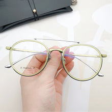 Carica l&#39;immagine nel visualizzatore di Gallery, Japanese Handmade Titanium Double Beam Round OpticsReading Eyeglasses Myopia Progressive Glasses Frame Men&#39;s Women