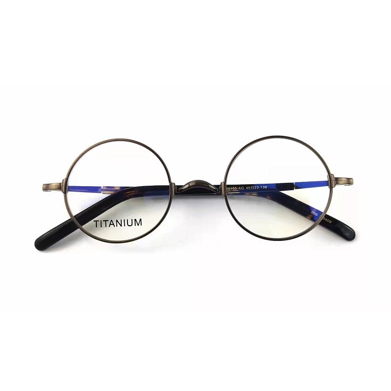 Japanese Handmade Vintage Glasses Frames Acetate Eyeglasses No Nose Pads Eyewear Round Men Woman Frame Popular Myopia KMN-103