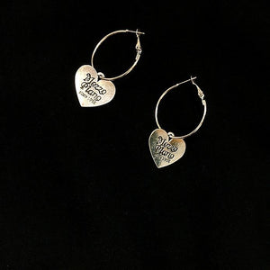 Japanese Heart Peach Beloved Heart Earring Letters Accessory
