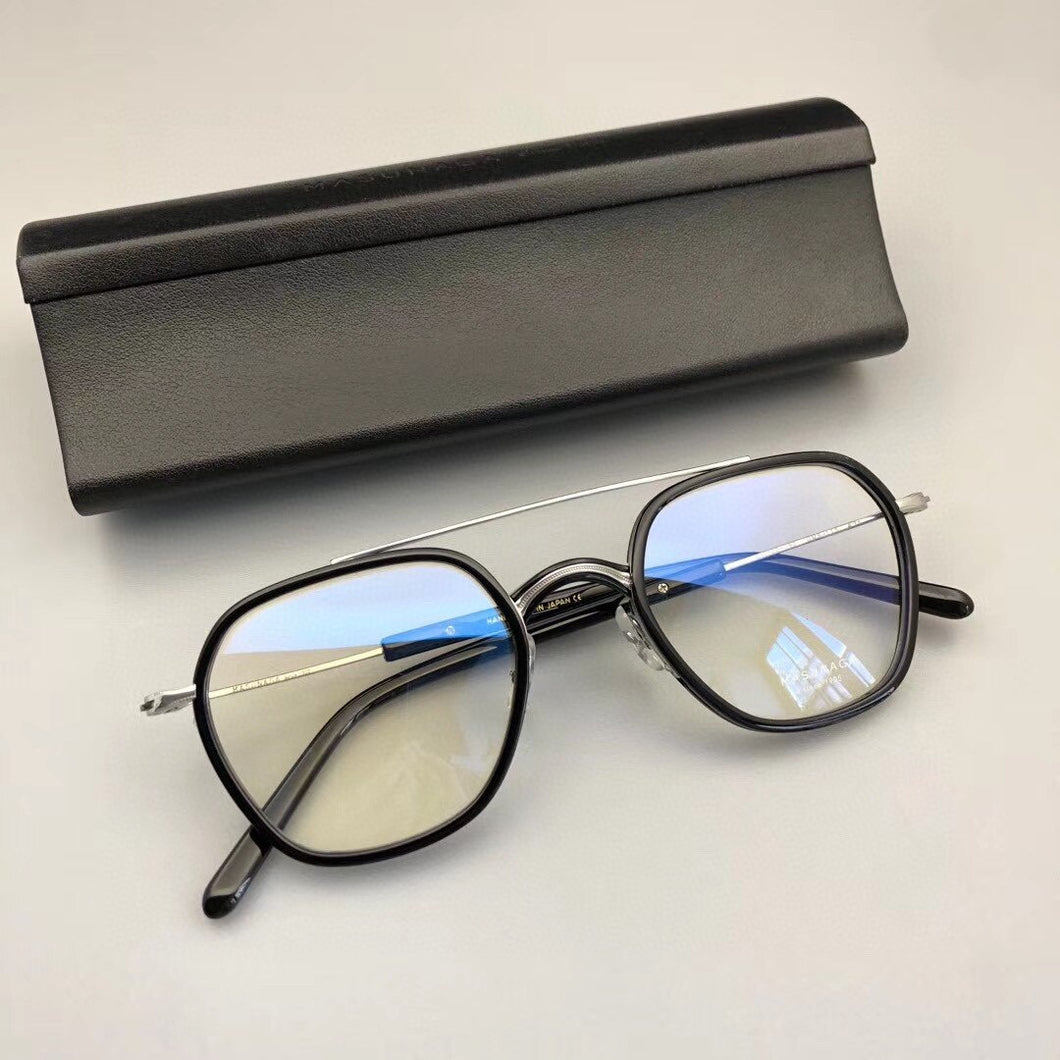 Japanese Retro Handmade Titanium Glasses Frame Men Square Prescriptipn Eyeglasses Women Optical Myopia Double Beam Eyewear Gafas