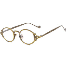 Carica l&#39;immagine nel visualizzatore di Gallery, Occhiali da sole ovali Steampunk in stile giapponese Occhiali da vista con montatura in metallo gotico inciso Occhiali da tiro da strada Occhiali da sole UV400 