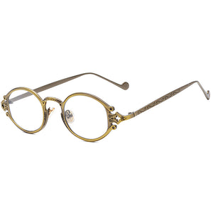 Occhiali da sole ovali Steampunk in stile giapponese Occhiali da vista con montatura in metallo gotico inciso Occhiali da tiro da strada Occhiali da sole UV400 