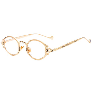 Occhiali da sole ovali Steampunk in stile giapponese Occhiali da vista con montatura in metallo gotico inciso Occhiali da tiro da strada Occhiali da sole UV400 