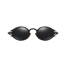 Carica l&#39;immagine nel visualizzatore di Gallery, Occhiali da sole ovali Steampunk in stile giapponese Occhiali da vista con montatura in metallo gotico inciso Occhiali da tiro da strada Occhiali da sole UV400 