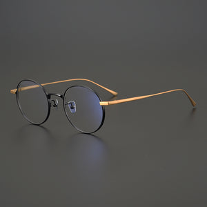 Japanese Titanium Retro Round Eyeglasses Hand-Made Optical Glasses Frame Men Women Prescription Myopia Spectacles Oculos De Grau
