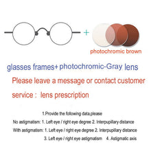 Load image into Gallery viewer, Japanese Vintage titanium metal small round glasses men and women optical glasses frame retro oval lower half frame myopia