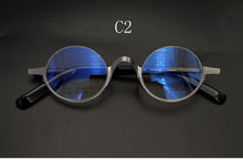 Load image into Gallery viewer, Japanese Vintage titanium metal small round glasses men and women optical glasses frame retro oval lower half frame myopia
