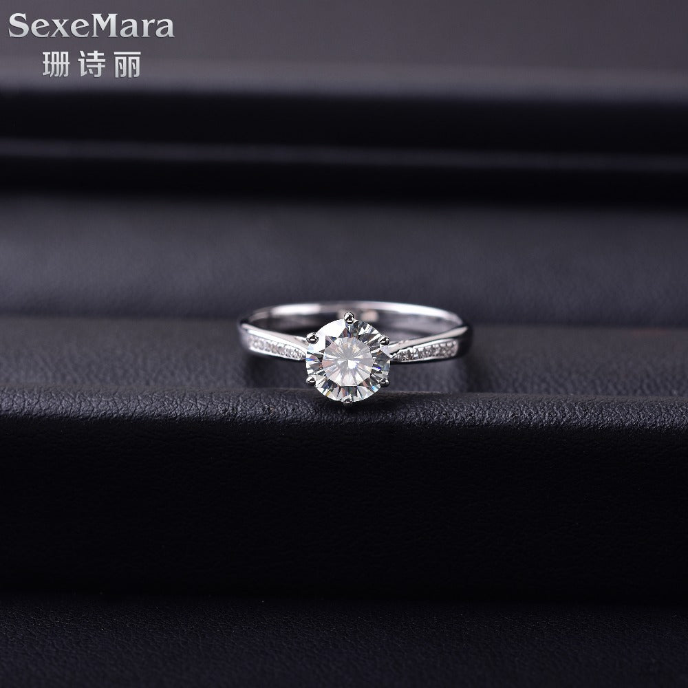 Jewellery, 11.4ct moissanite ring natural gemstone, specification: 6.3*6.3mm, quality assurance perfect gemstone