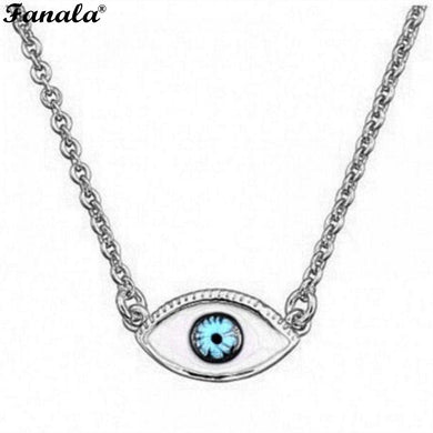 Jewelry Vintage Wedding Pendants Collier Necklaces Blue Bijoux Collares Fashion Angel Women Eye NK421 Chain Devil For Maxi