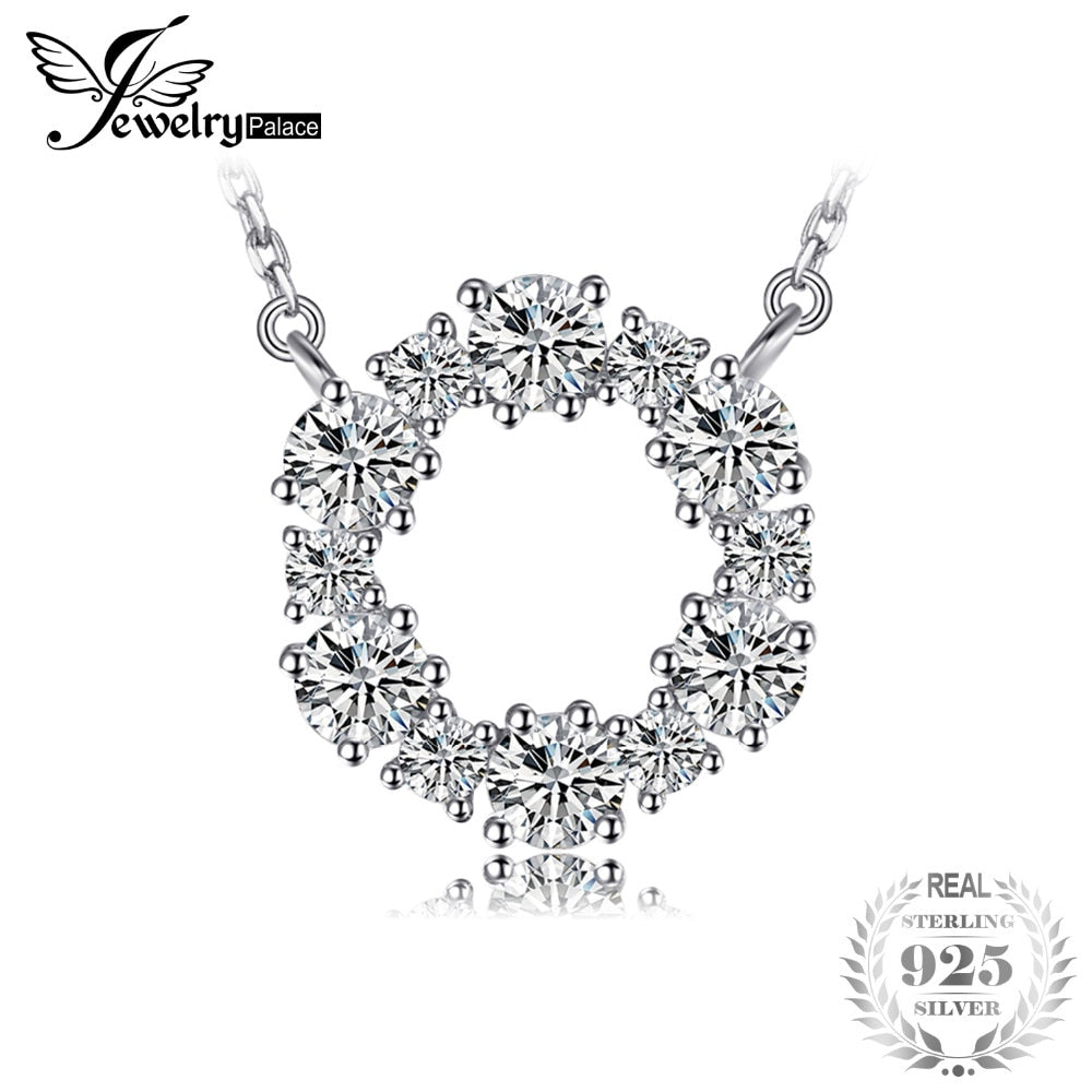 Collana con colletto a catena con ciondolo a cerchio in argento sterling 925, collane con gioielleria raffinata da 45 cm, bel regalo per le donne 