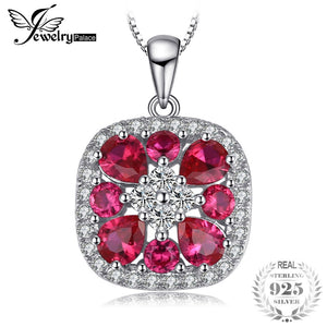 Classical 3ct Created Ruby Pendant 925 Sterling Silver Include a 45cm Chain New Unique For Women Gift