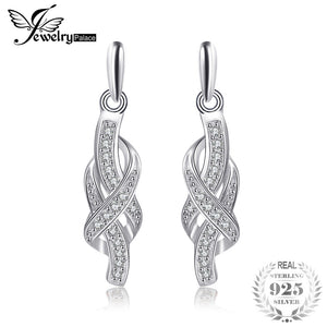 Infinity 0.15ct Cubic Zirconia Stud Earrings Real 925 Sterling Silver Accessories Fashion Eaarings Party Jewelry