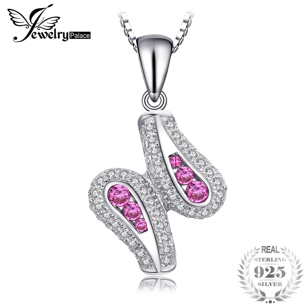 Rabbit Ears Created Ruby Pendant Necklace 925 Sterling Silver 18 Inches Box Chain Gifts For Women Fashion Jewelry