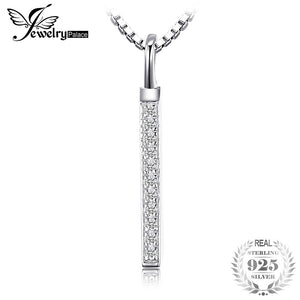 Vertical Bar Pendant Necklace Genuine 925 Sterling Silver Fashion Jewelry Accessories 18 Box Chain Necklace