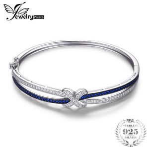 X Mark 1.1ct Created Blue Spinel Bangle Bracelet 925 Sterling Silver Fine Jewelry New Wholesale Promotion