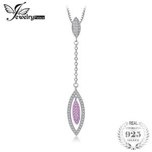 Fashion 0.6ct Round Created Pink Sapphire Women Necklaces Pendant 925 Sterling Silver 45cm Box Chain Fine Jewelry