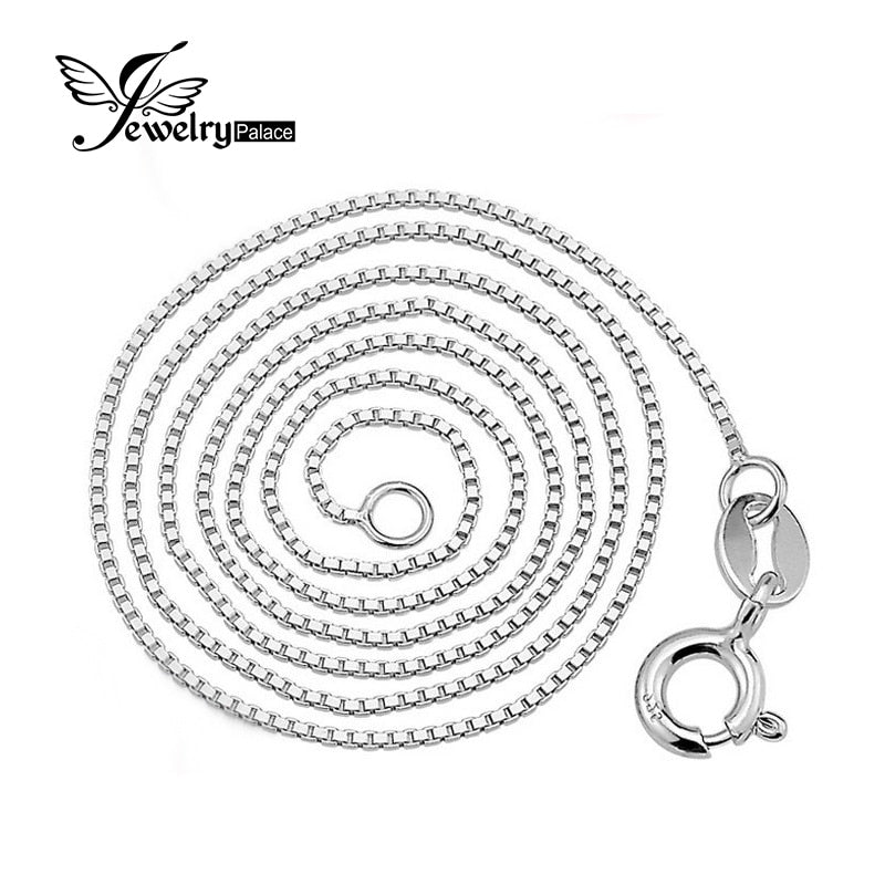 New Italian Box Chain Necklace Pure 925 Solid Sterling Silver 0.8 1mm 40 cm 45 cm Fine Jewelry For Women