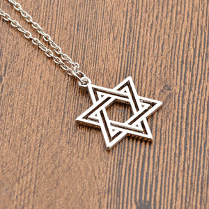 Jewish Star of David Charm Necklace Silver Gold Pendant Chain Statement Jewelry Valentine's D gifts