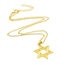 Load image into Gallery viewer, Jewish Star of David Charm Necklace Silver Gold Pendant Chain Statement Jewelry Valentine&#39;s D gifts