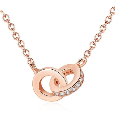 New Arrival s925 Sterling Sliver Brand Pendant Necklace Double Loop AAA CZ Necklace For Young Girl Birthdays Wedding Gift