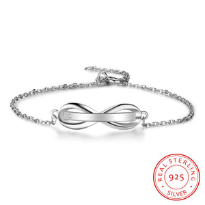 Personalised Gifts ID Bangles For Infinity Love Engrave Name 925 Sterling Silver Bracelets & Bangles Fine S925 Jewelry