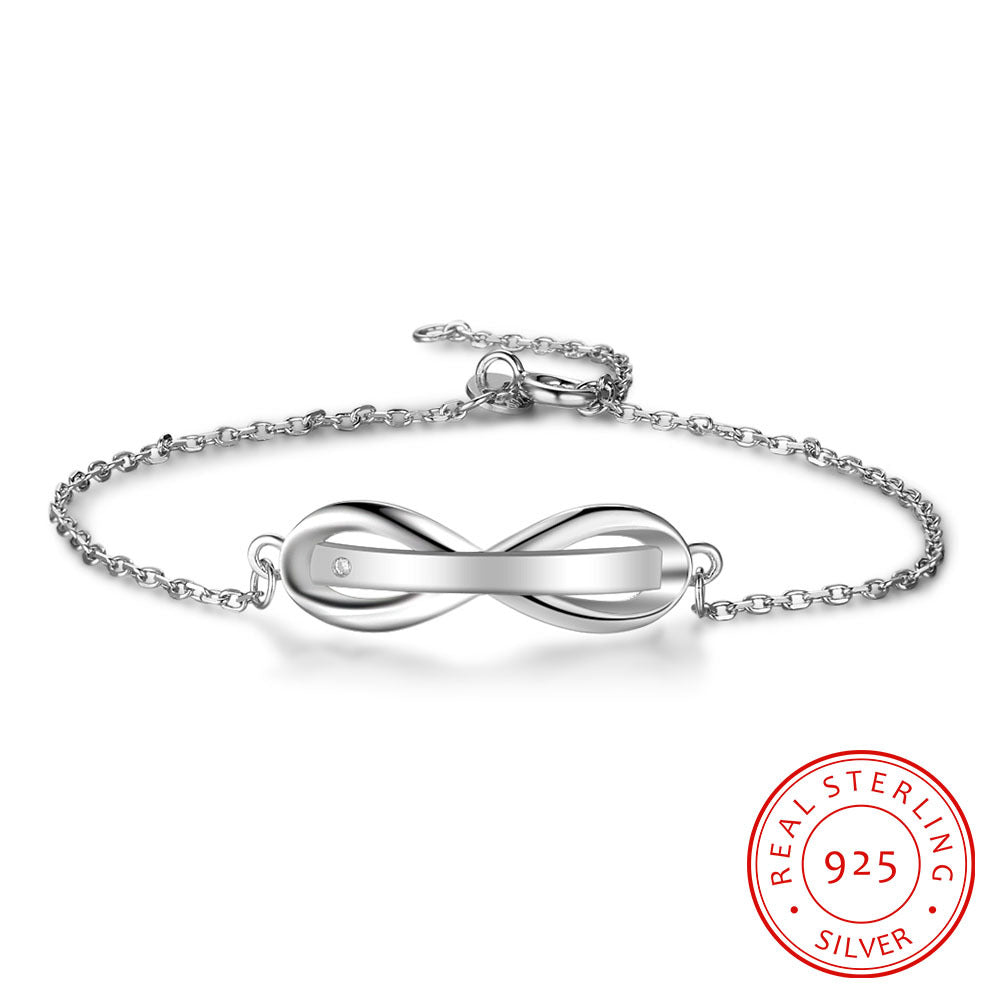 Personalised Gifts ID Bangles For Infinity Love Engrave Name 925 Sterling Silver Bracelets & Bangles Fine S925 Jewelry