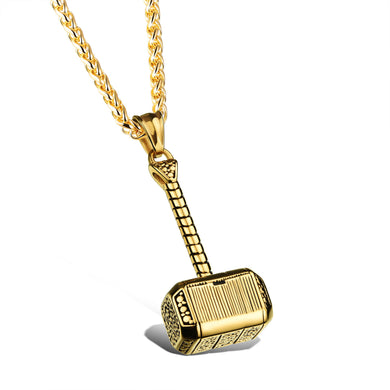 Fashion 2017 New Men's Necklaces Hammer Pendant Stainless Steel Male Necklace Silver & Gold Color Punk Co Jewelry