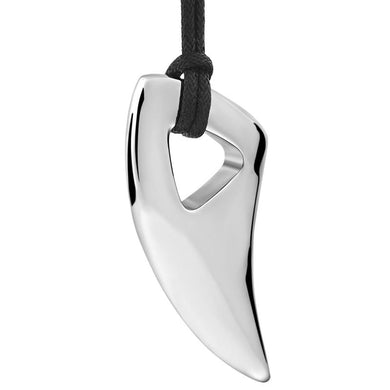 Fashion Black / Silver Color Stainless Steel Necklace Bull Horn Design Man Jewelry Leather Rope Chain Length Adjustable