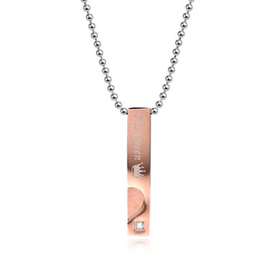 Fashion Couple Necklaces Her King His Queen Pendants Stainless Steel Crystal Crown Heart Necklace for Women Men Jewelry