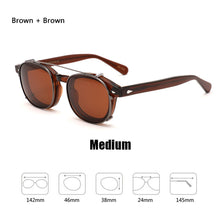 Load image into Gallery viewer, Johnny Depp Clip On Polarized Sunglasses Men Women Vintage Acetate Glasses Frame  Driving Shade ZOLMAN Sun Glasses