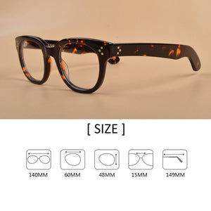 Johnny Depp Eyeglasses Men Women ZOLMAN Optical Glasses Frame Acetate Frame Computer Goggles Transparent Lens Vintage