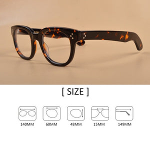 Johnny Depp Eyeglasses Men Women ZOLMAN Optical Glasses Frame Acetate Frame Computer Goggles Transparent Lens Vintage