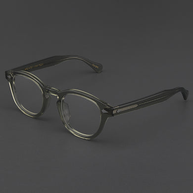 Johnny Depp Glasses Men Grey Computer Goggles Clean Lens Brand Vintage Round Acetate Optical LEMTOSH Eyeglasses Frame Women