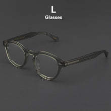Load image into Gallery viewer, Johnny Depp Glasses Men Grey Computer Goggles Clean Lens Brand Vintage Round Acetate Optical LEMTOSH Eyeglasses Frame Women