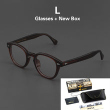 Load image into Gallery viewer, Johnny Depp Glasses Men LEMTOSH Computer Goggles Clean Lens Brand Vintage Brown Acetate Optical Eyeglasses Frame Women