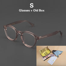 Load image into Gallery viewer, Johnny Depp Glasses Men LEMTOSH Computer Goggles Clean Lens Brand Vintage Pink Acetate Optical Eyeglasses Frame Women