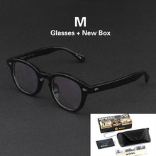 Load image into Gallery viewer, Johnny Depp LEMTOSH Glasses Men Computer Goggles Clean Lens Brand Vintage Twilight Black Acetate Optical Eyeglasses Frame Women