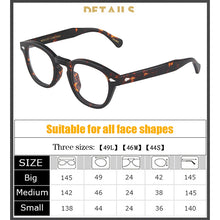 Load image into Gallery viewer, Johnny Depp LEMTOSH Glasses Men Computer Goggles Clean Lens Brand Vintage Twilight Black Acetate Optical Eyeglasses Frame Women