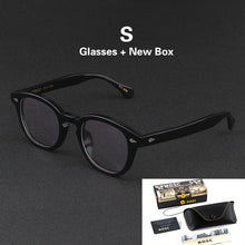 Load image into Gallery viewer, Johnny Depp LEMTOSH Glasses Men Computer Goggles Clean Lens Brand Vintage Twilight Black Acetate Optical Eyeglasses Frame Women