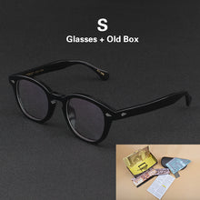 Load image into Gallery viewer, Johnny Depp LEMTOSH Glasses Men Computer Goggles Clean Lens Brand Vintage Twilight Black Acetate Optical Eyeglasses Frame Women