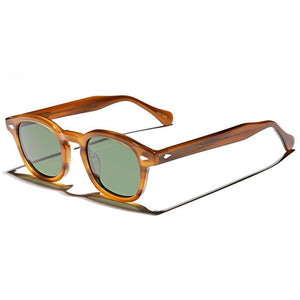 Johnny Depp LEMTOSH Sunglasses Men Polarized Vintage Round Imported Acetate Sun Glasses Women Prescription Eyewear Oculos